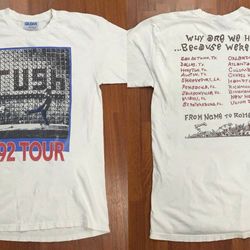 rush 92 tour t-shirt, 1992 rush tour from nome to rome boy t-shirt