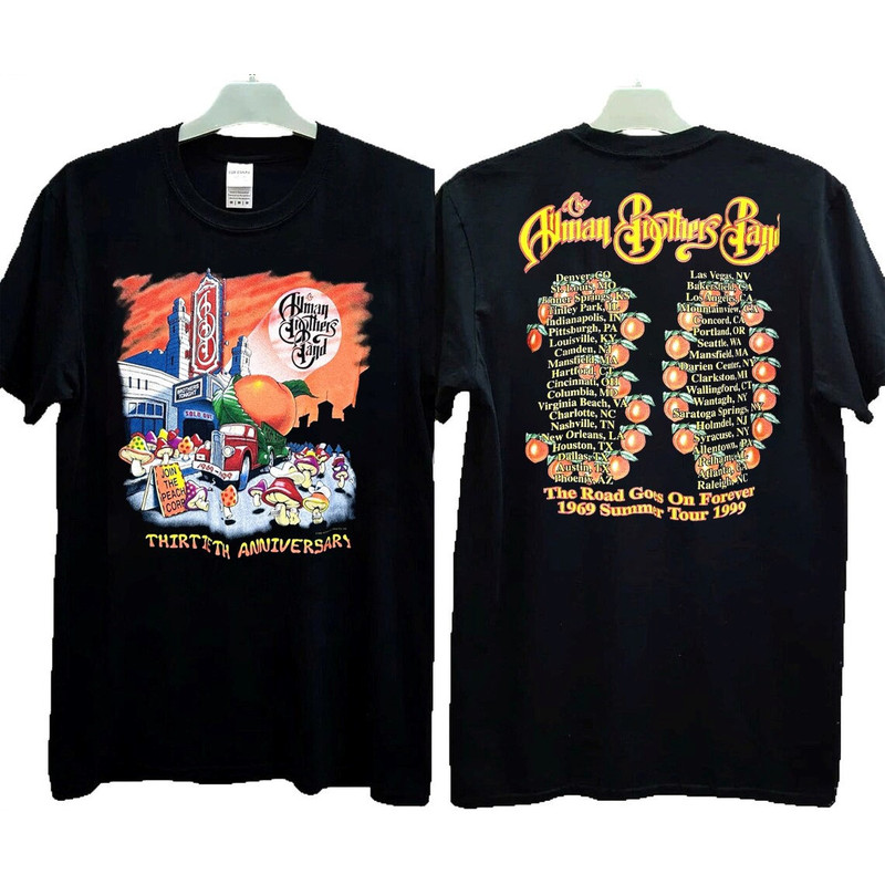 The Allman Brothers Band Thirtieth Anniversary The Road Goes On Forever 1969 Summer Tour 1999 T-Shirt, The Allman Brothers Shirt, 90s Tee.jpg