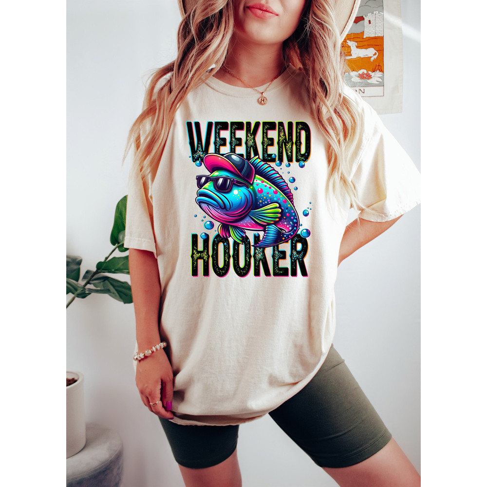 Weekend Hooker Shirt, Fishing T-shirt, Lake Vibes Shirt, Bass Fish, Dad Fishing Shirt, Fishing Outfit, Camping Shirt, Outdoor T Shirt.jpg