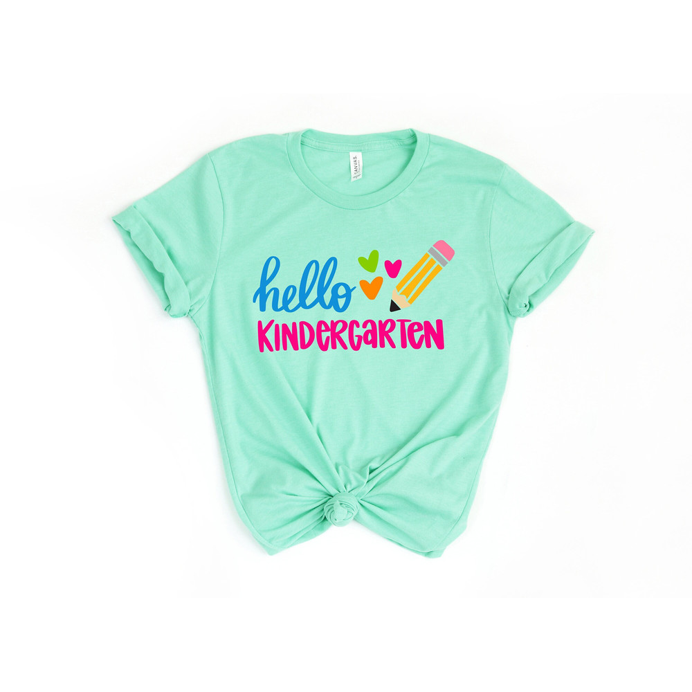 Hello Kindergarten Colorful Hearts Shirt,Hello Kindergarten Shirt,2023 Happy First Day Of School,Back To School Outfit,Welcome Kindergarten.jpg
