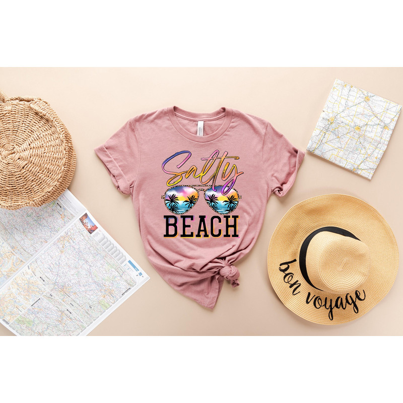 Salty Beach Shirt, Summer Shirt, Beach Party T-Shirt, Summer Vibes Shirt For Women, Palm Tshirt, Beach T Shirt, Summer Tee, Beach Shirt.jpg