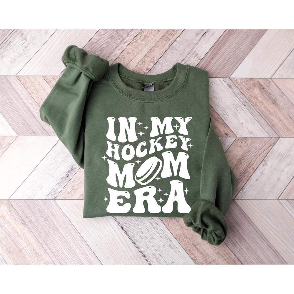 In My Hockey Mom Era Sweatshirt, Hockey Mama Sweater, Retro Game Day Shirt, Ice Hockey Crewneck, Team Gift, Goalie Mom.jpg