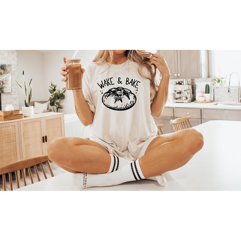 Wake and Bake Shirt, Funny Sourdough, Bakers T-Shirt, Sourdough Starter Tee, Funny Bread Shirt, Bread Sweatshirt Gift for He.jpg