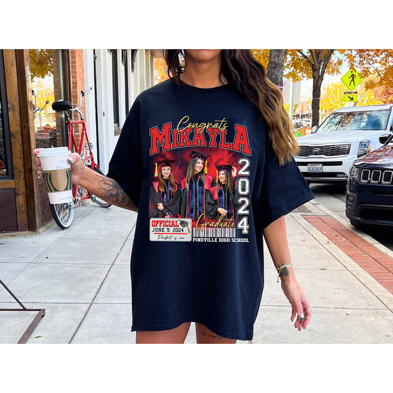 Congratulation Graduation Bootleg Rap Tee, Custom Graduation Bootleg Shirt With Face Photo Vintage 90s, Class Of 2024 Shirt, Graduate Gifts.jpg