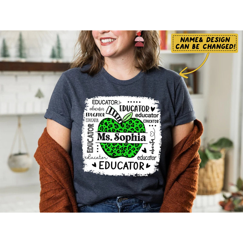 Educator Teacher Shirt, Educator Shirt For Teacher, Gift From Students, Teacher Gifts, Back To School Shirt, Custom Teacher Name Shirt.jpg