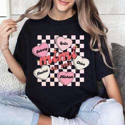 groovy mimi valentines day shirt for mimi nana grandma, personalized with grandkid names valentines day shirts