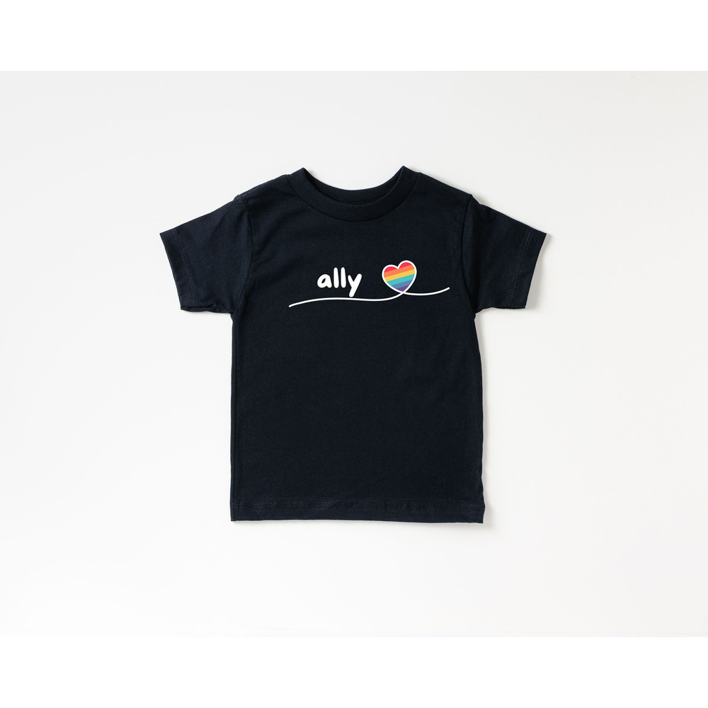 Ally Kids T-Shirt LGBTQ Ally Toddler Kids Youth Pride Apparel Support and Inclusivity for LGBTQ Community Rainbow Heart Shirt Kids.jpg