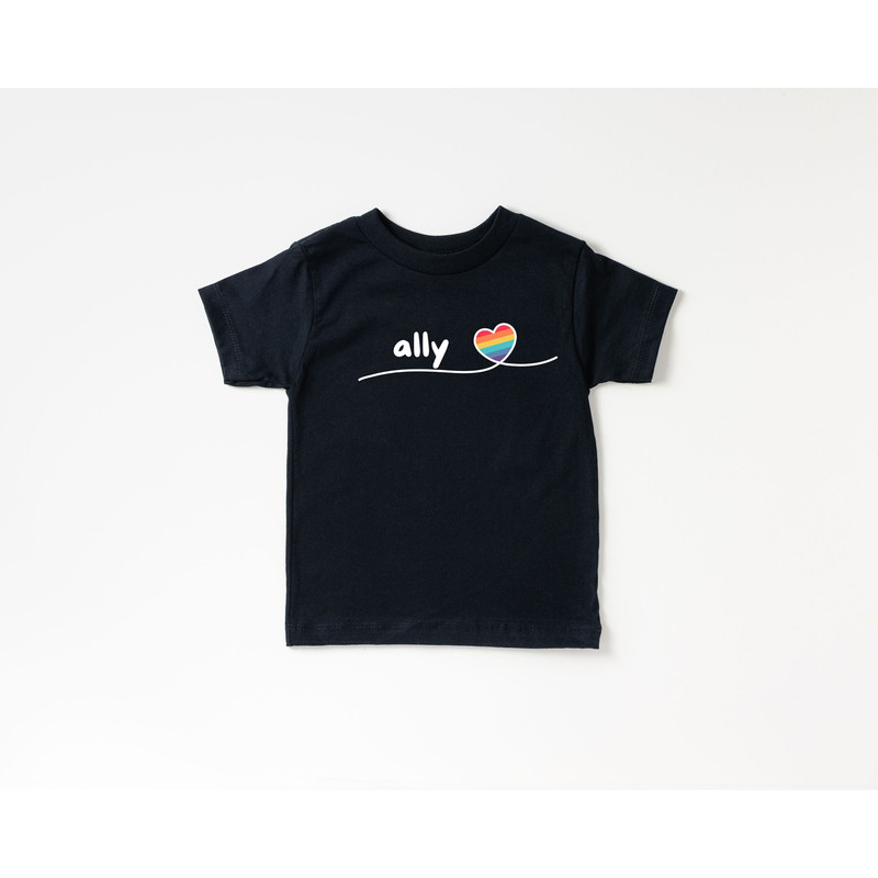 Ally Kids T-Shirt LGBTQ Ally Toddler Kids Youth Pride Apparel Support and Inclusivity for LGBTQ Community Rainbow Heart Shirt Kids.jpg