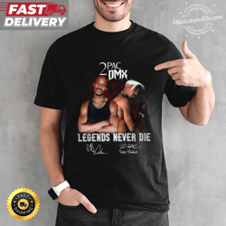2pac vs dmx legends never die logo unisex t shirt