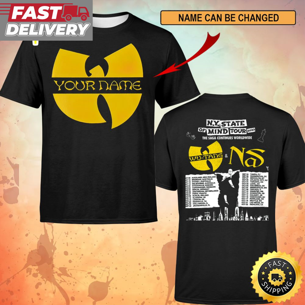 Custom Name Logo Wutang And Nas N.Y State Of Mind Tour 2023 Basic T-shirt.jpg