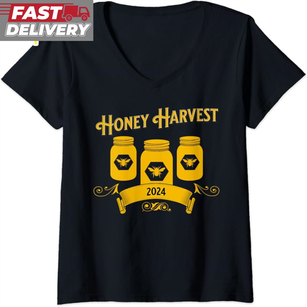 Honey Harvest 2024 Beekeeper Apiculture V-Neck T-Shirt.jpg