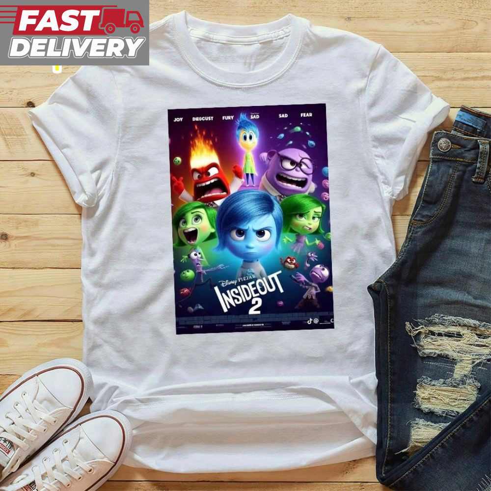 Inside Out 2 Disney Reveals New Poster 2024 White T-shirt.jpg