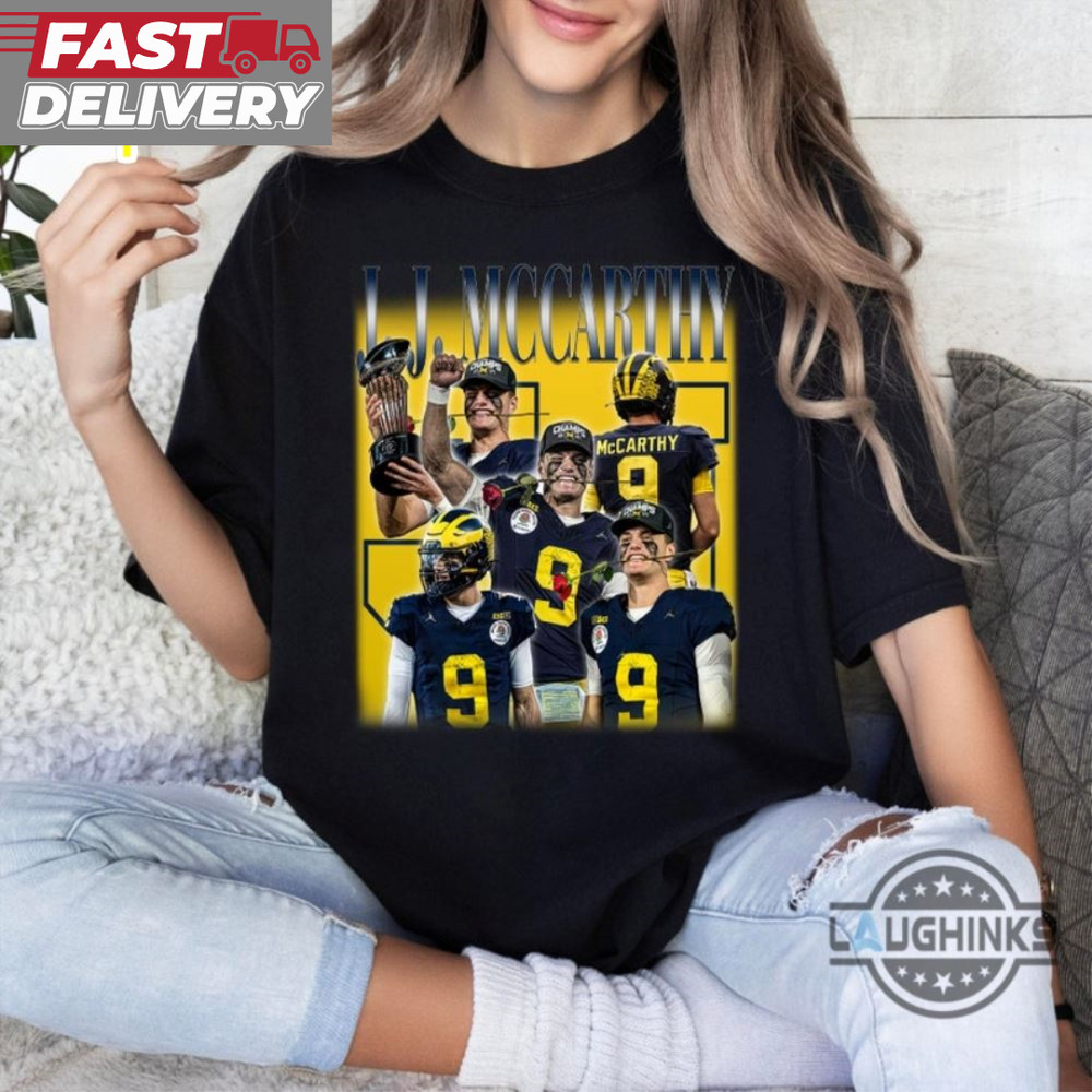 Michigan National Champion Sweatshirt Tshirt Hoodie J J Mccarthy Vintage Bootleg Tee Michigan Wolverines Graphic Football 2024 Rose Bowl Shirt.jpg