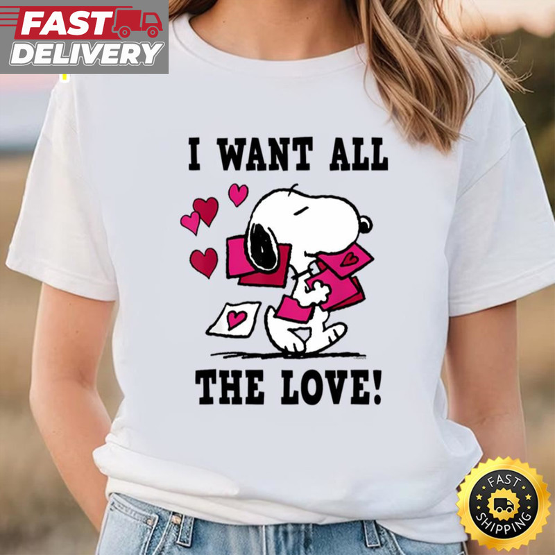 Peanuts Snoopy All The Love Valentine T-Shirt.jpg
