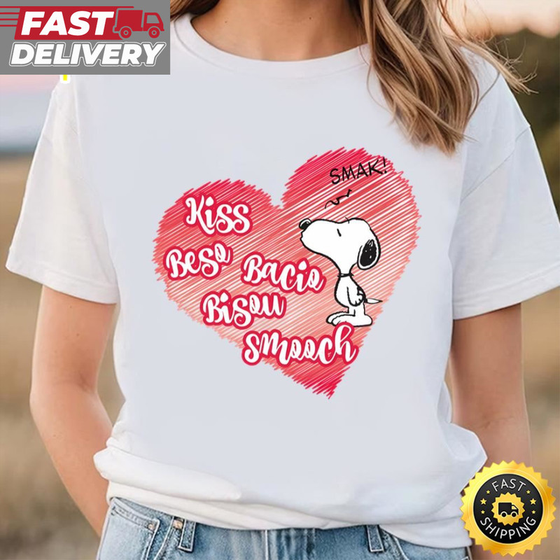 Snoopy Kisses Light Valentine T-Shirt.jpg