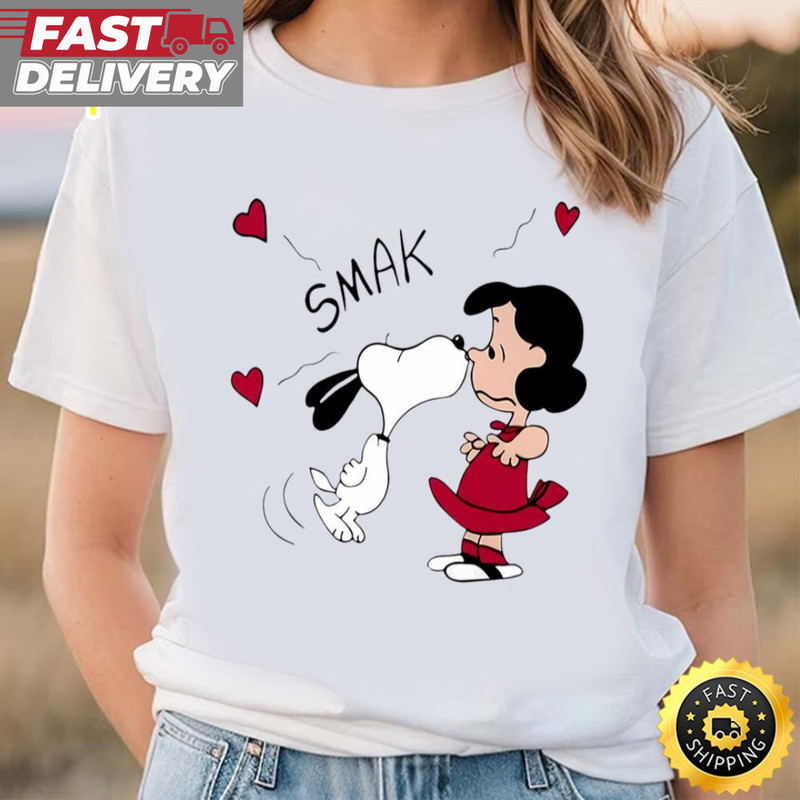 Snoopy Kissing Lucy Shirt, Peanuts Movie Valentine T-shirt.jpg