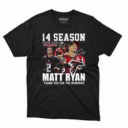 14 season 2008-2021 falcons matt ryan thank you for the memories shirt sweatshirt hoodie