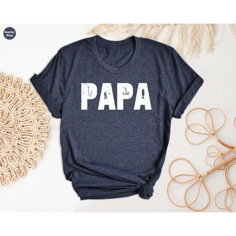 Fisherman Papa Tshirt, Fisherman Dad Birthday Shirt, Fishing Lover Dad Tee, Gifts for Daddy, Cool Fishing T-Shirt, Fathers Day Fishing Gift.jpg