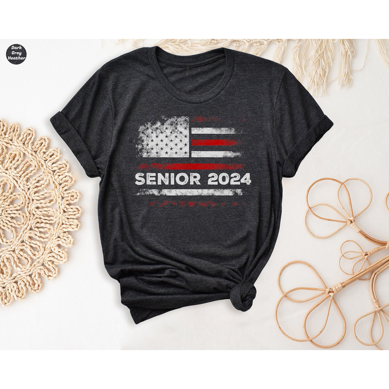 Senior 2024 America Flag Shirt, Patriot Graduation 2024 US Flag Shirt, Cool Senior Class of 2024 Tshirt, Trendy High School Senior Class Tee.jpg