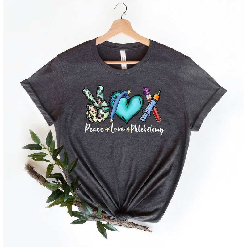 Peace love Phlebotomy, Phlebotomy Shirts, Medical Technologist, Phlebotomist T Shirt, Phlebotomy Gifts Bulk, Phlebotomy Week, Lab Tech Shirt.jpg