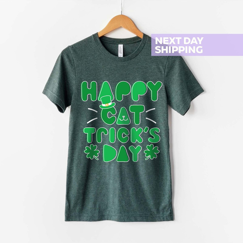 Cute Cat St Patrick's Day Shirt, Happy St Cat Trick's Day Shirt, Cat Owner Tee Gift, Cat Mom Shirt, Cat Lover Shirt, Pet Lover, Women Shirt.jpg