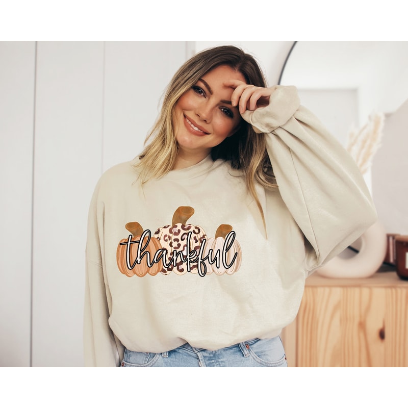 Thankful Pumpkins Shirt, Thanksgiving Shirt, Thanksgiving Sweatshirt, Fall Sweatshirt, Thanksgiving Family, Women Fall Shirt, Pumpkin Shirt.jpg