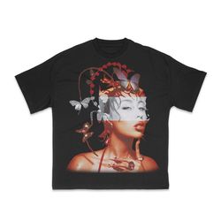 kali uchis shirt, red moon in venus shirt, r&b shirt, latin music, y2k style