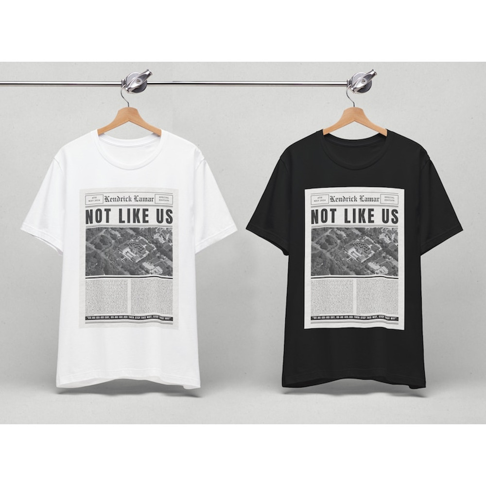 Kendrick Lamar They Not Like Us T Shirt, Vintage Newspaper Lyric, KDot, Kendrick Lamar Shirt, Euphoria, Hip Hop Merch, Vintage Rap Tee1.jpg