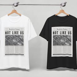 kendrick lamar they not like us t shirt, vintage newspaper lyric, kdot, kendrick lamar shirt, euphoria, hip hop merch