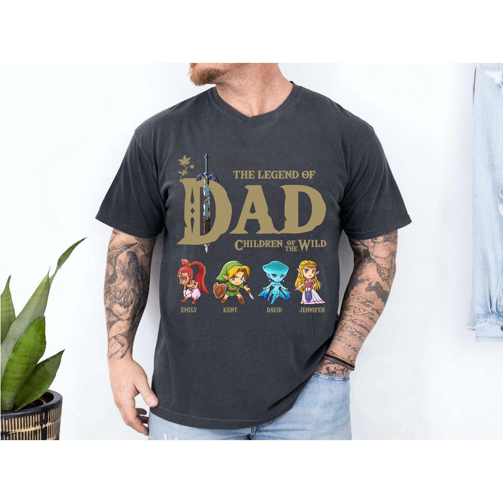 Personalized The Legend Of Dad Shirt, Zelda Dad Shirt, Custom Zelda Shirt, Breath Of The Wild Shirt, Tears Of The Kingdom,Custom Dad Shirt.jpg