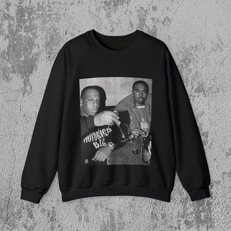 90's Hip Hop Sweatshirt  Jay-Z with Nasty Nas  Old School Rap  Unisex Crewneck.jpg