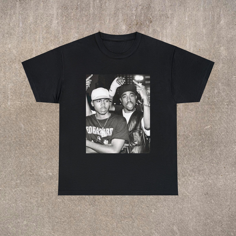 90's Rap T-shirt - Nas With Tupac - Vintage Rapper Tee - Unisex - Classic Fit - Cotton Tee - Hip Hop T-shirts.jpg