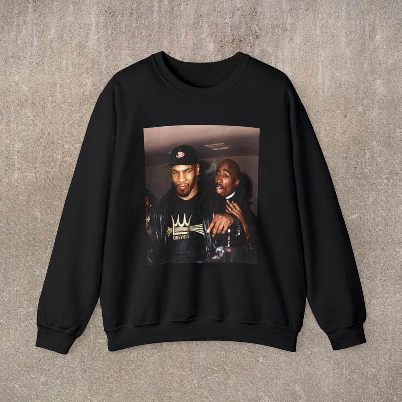 90s Hip Hop Crewneck Sweatshirt Mike Tyson wih 2Pac Unisex Rap Music Merch.jpg