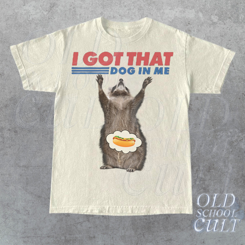 I Got That Dog In Me Retro T-Shirt, Funny Raccoon T-shirt, Raccoon Lover Gift, Hot Dog Vintage 90s Shirt, Raccoon Meme Shirt, Trending Shirt.jpg