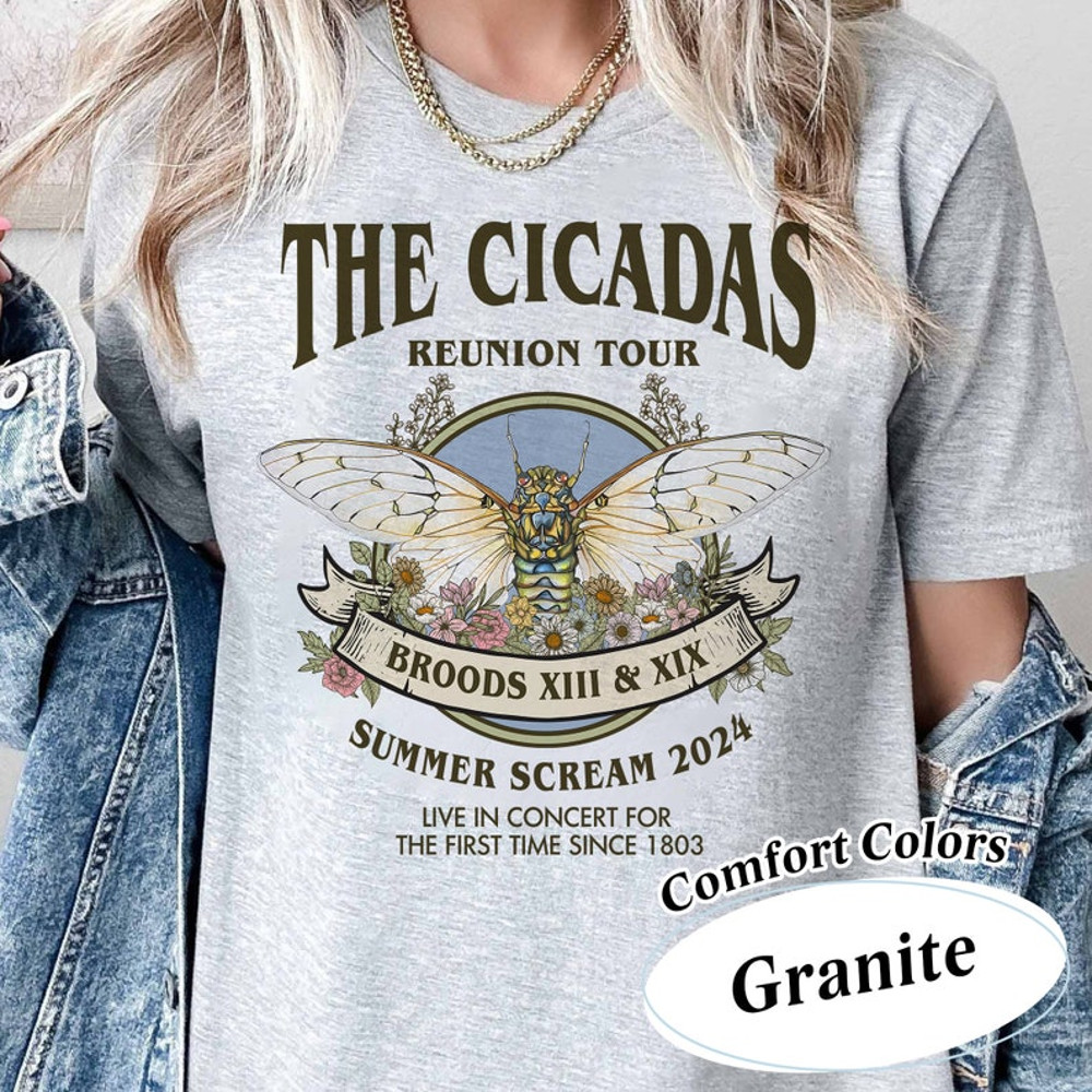 Cicadas Reunion Tour 2024 Comfort Colors Shirt, Broods XIII XIX Invasion Emergence Live In Concert For The First Time Since 1803 Emergence2.jpg