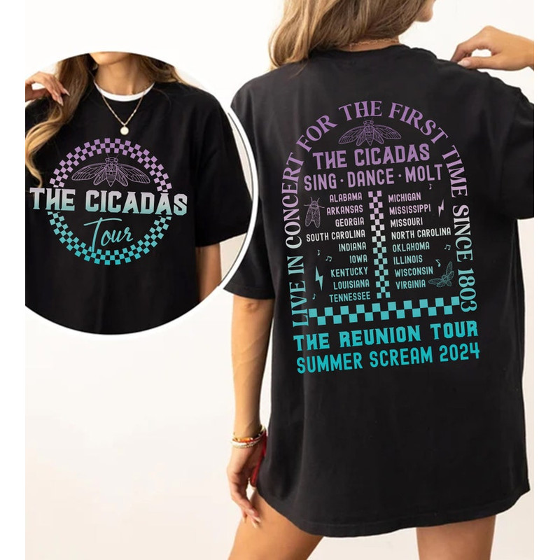 The Cicadas Reunion Tour TShirt, Cicadas Summer Scream Tee, Cicada Swarm 2024, Entomologist Tee,Insect Cicada Brood,goblincore tee, biology2.jpg