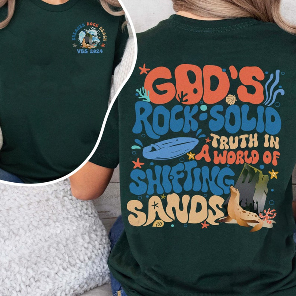 Breaker Rock Beach Double Sided Shirt, Vacation Bible School VBS 2024 Crew Leader Staff Squad Group Religious Kids Children Ministry 2 Side3.jpg