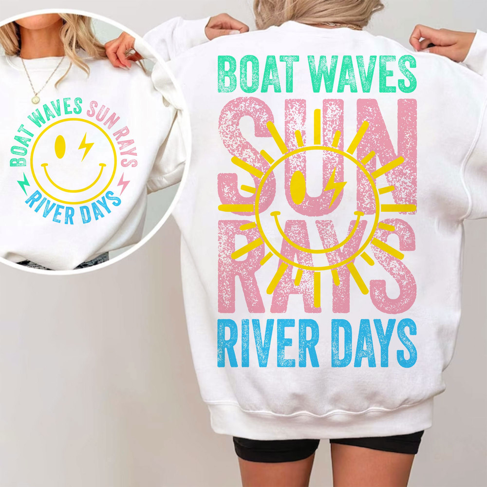 Boat Waves Sun Rays River Days PNG, Summer Png, Retro Summer Png, Hello Summer Png, Beach Png, Retro Summer Sublimation Designs Download.jpg