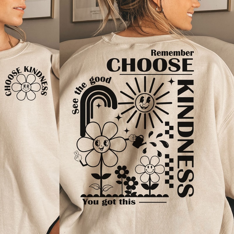 Choose Kindness SVG PNG, svg cut files for Cricut, Self love svg, Inspirational svg, Kindness svg, tshirt svg, boho svg, front pocket svg.jpg