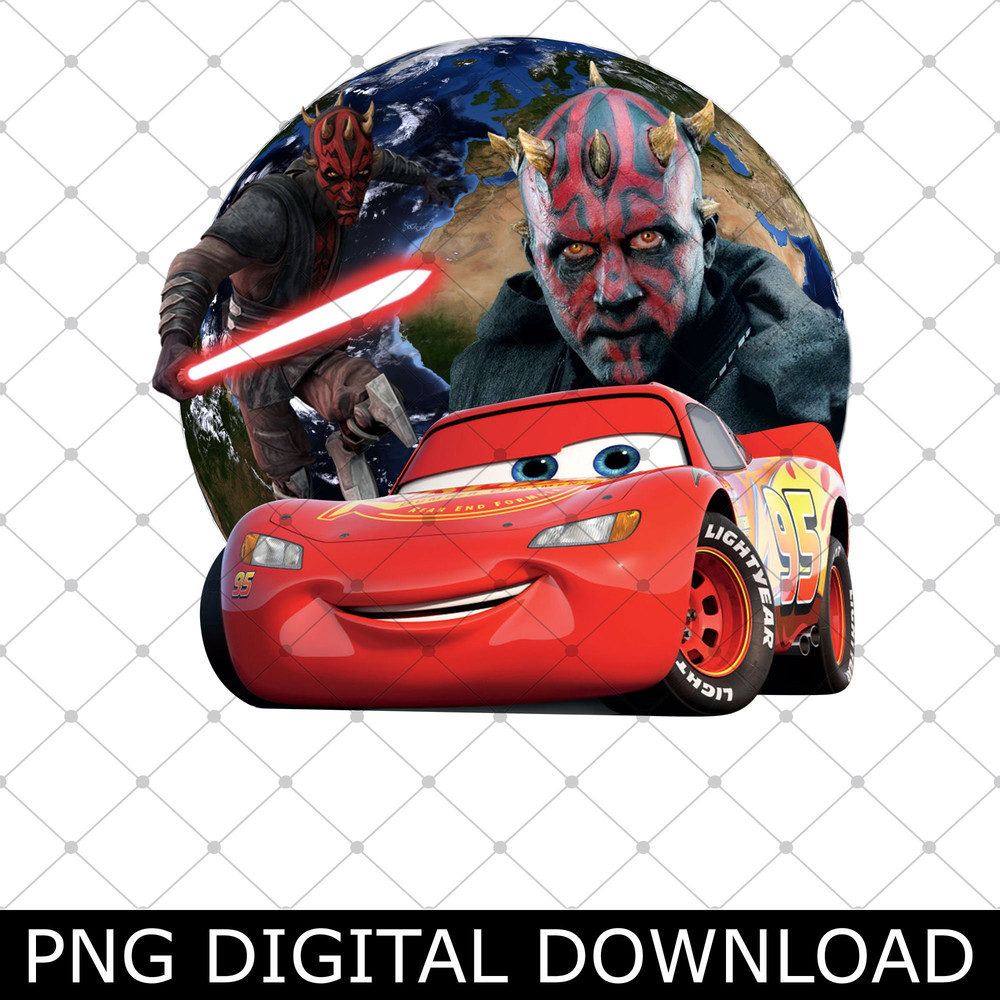 Darth Maul and Lightning Mcqueen Png, Darth Maul Star Movie Wars Png, Lightning Mcqueen Png.jpg