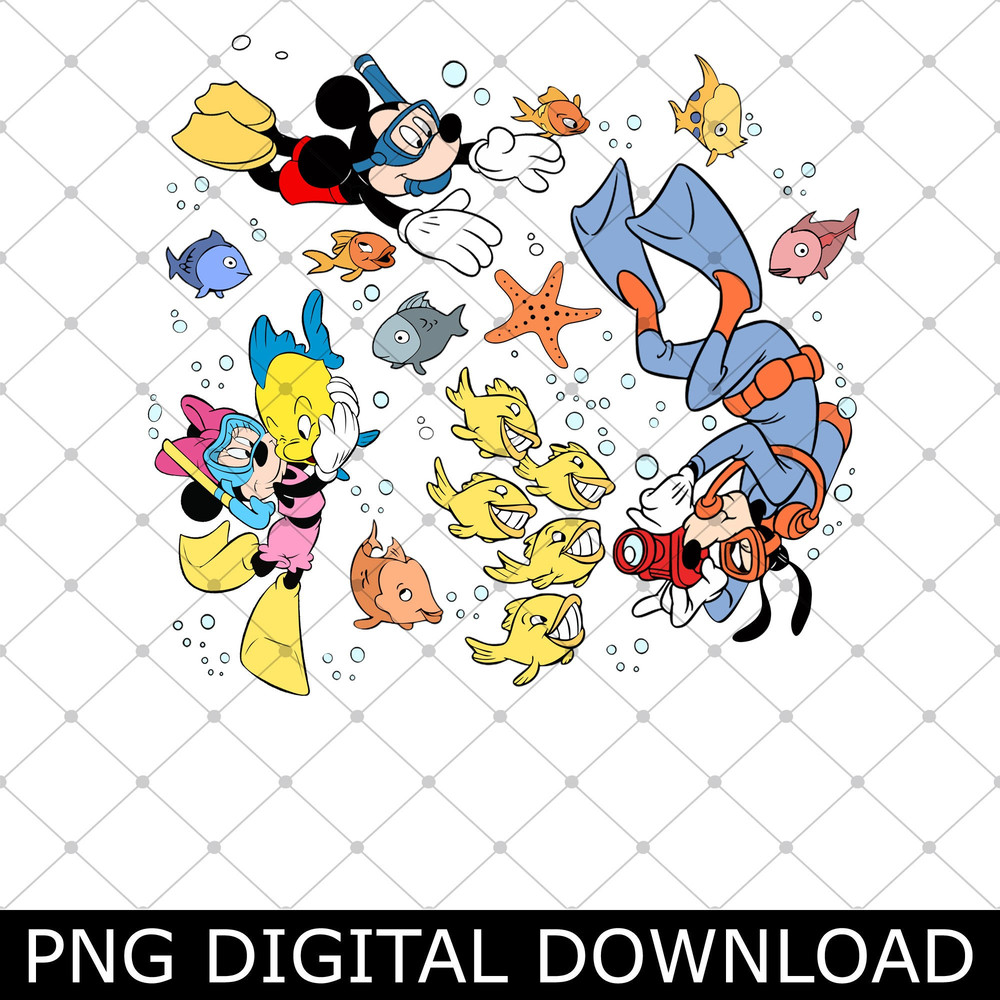 Mickey Minnie Goofy Beach Time Png, Mickey and Friends Summer Png, Summer Magic Under Ocean Png.jpg