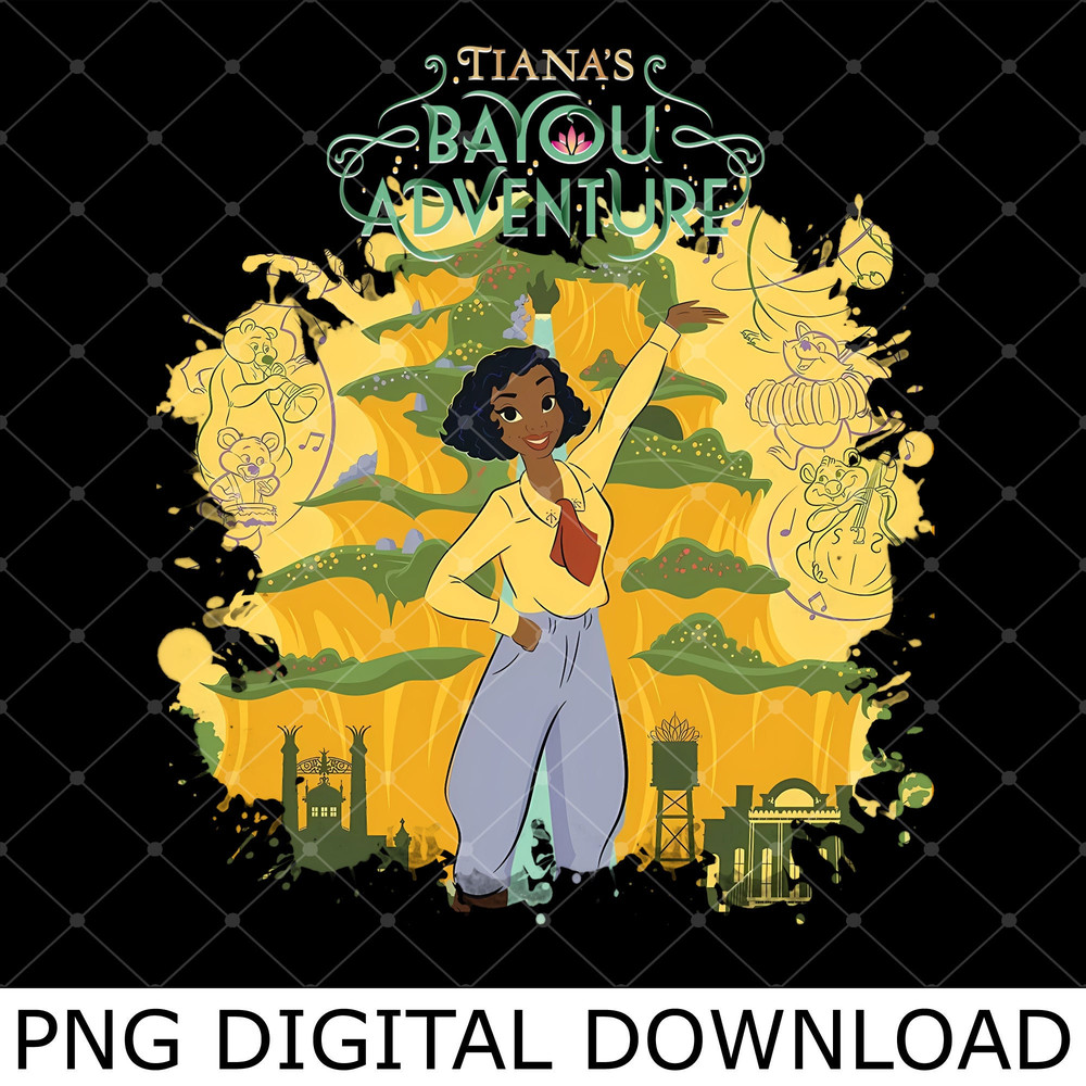 Princess and Frog Tiana's Bayou Adventure Png, Princess Tiana Girl Trip Family Vacation 2024 Png.jpg