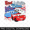 Red White Funny Blue Cars Movie 4th of July Png, Mcqueen Sally Carrera Mac iCar Patriotic Family Png.jpg