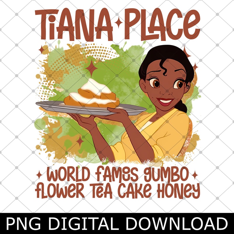 Tiana's Place World Famous Gumbo Flower Tea Cake Honey Png, Tiana's Bayou Adventure 2024 Png.jpg