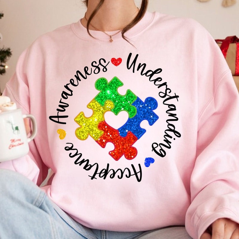 Autism Puzzle Glitter Faux Sequins Png, In a World Where You Can Be Anything Be Kind Png, Kindness Png, Autism Teacher Png, Autism Mom Png.jpg