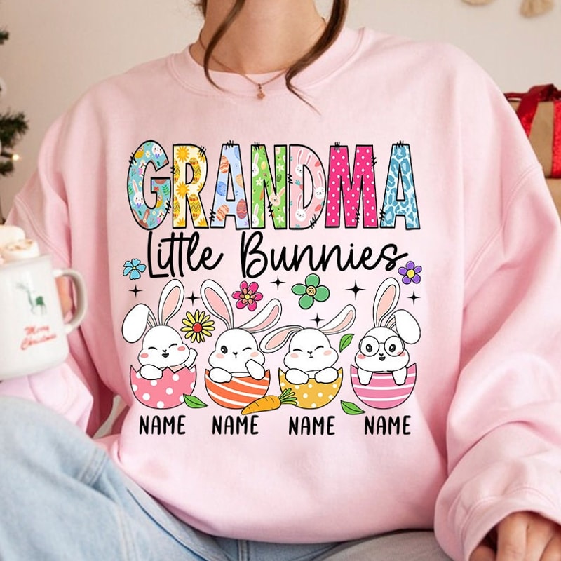 Personalized Little Bunnies Png, Custom Easter Day Png, Easter Png Design, Easter Rabbit Png, Easter Eggs Png, Grandkids Name Png,Easter Day.jpg