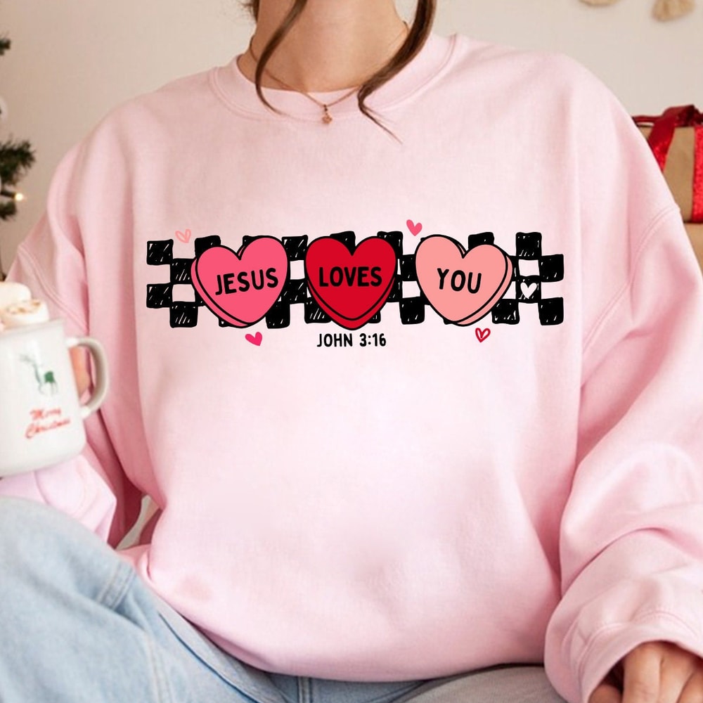 Retro Jesus Loves You Shirt Png, Jesus Valentine Png, Christian Kids Valentine's Day png, He Loved Us First Png, John 316 Png, Bible Verse.jpg