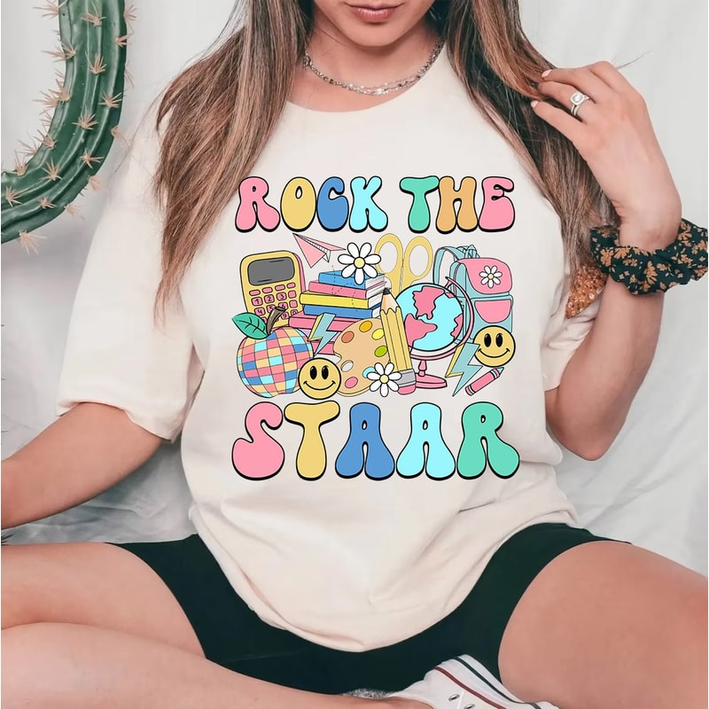 Retro Rock The Staar You Got This PNG, You Got This Test Day PNG, Funny Test Day Exam Digital Download, Rock The Test, Testing Sublimation.jpg