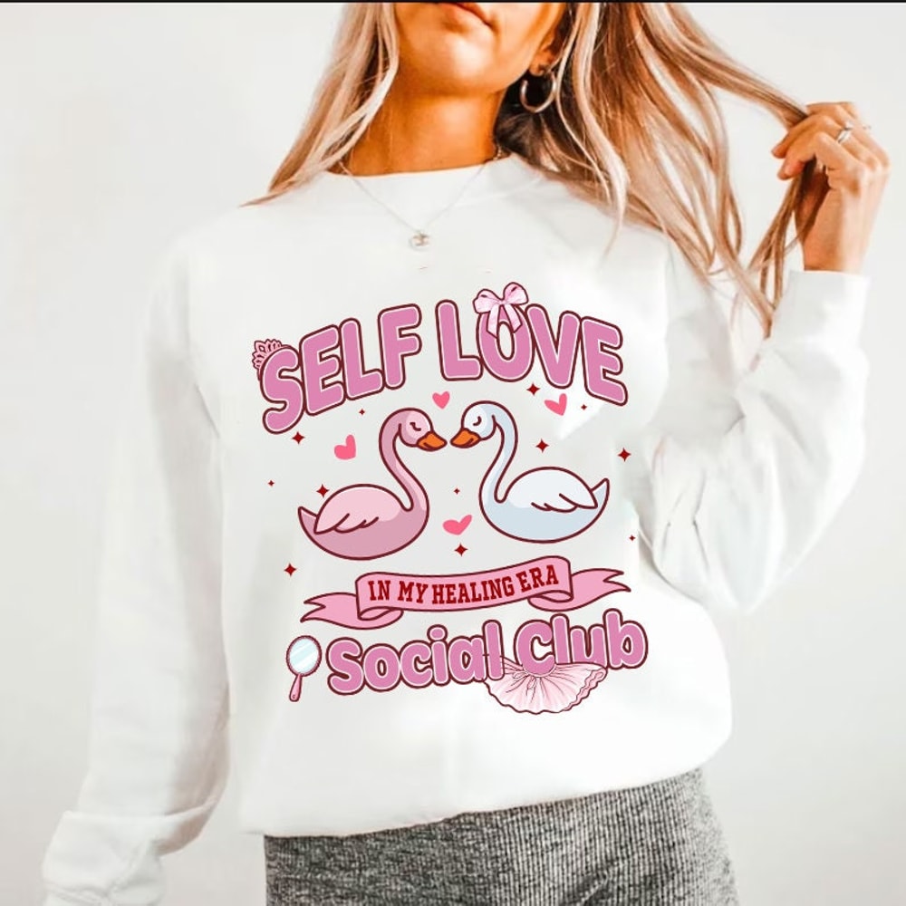 Self-Love Social Club SVG PNG File, Balletcore Vibe Svg, Trendy Aesthetic Mental Health Design for Shirt, Mug, Totes & More, Commercial Use.jpg