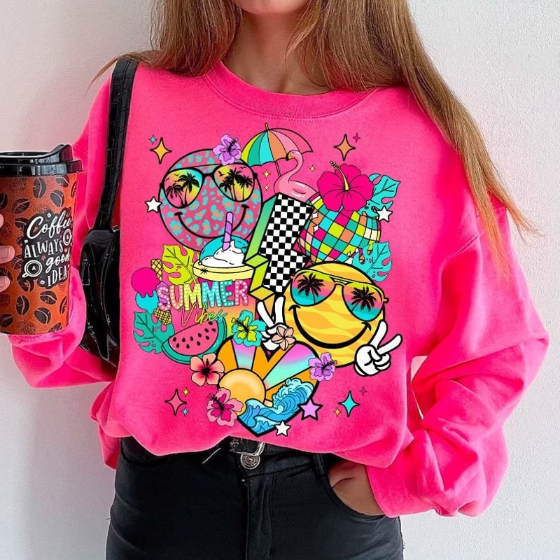 Summer Vibes Dalmatian Dots Png, Smiley Face PNG, Digital Download Png, Bright Doodle, Lake Days Png, Hello Summer png, Beach png, Vacation.jpg